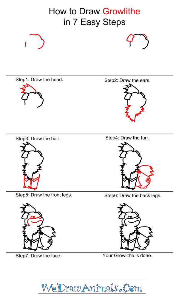 600x1000 How To Draw Growlithe Pokemon - Growlithe Drawing