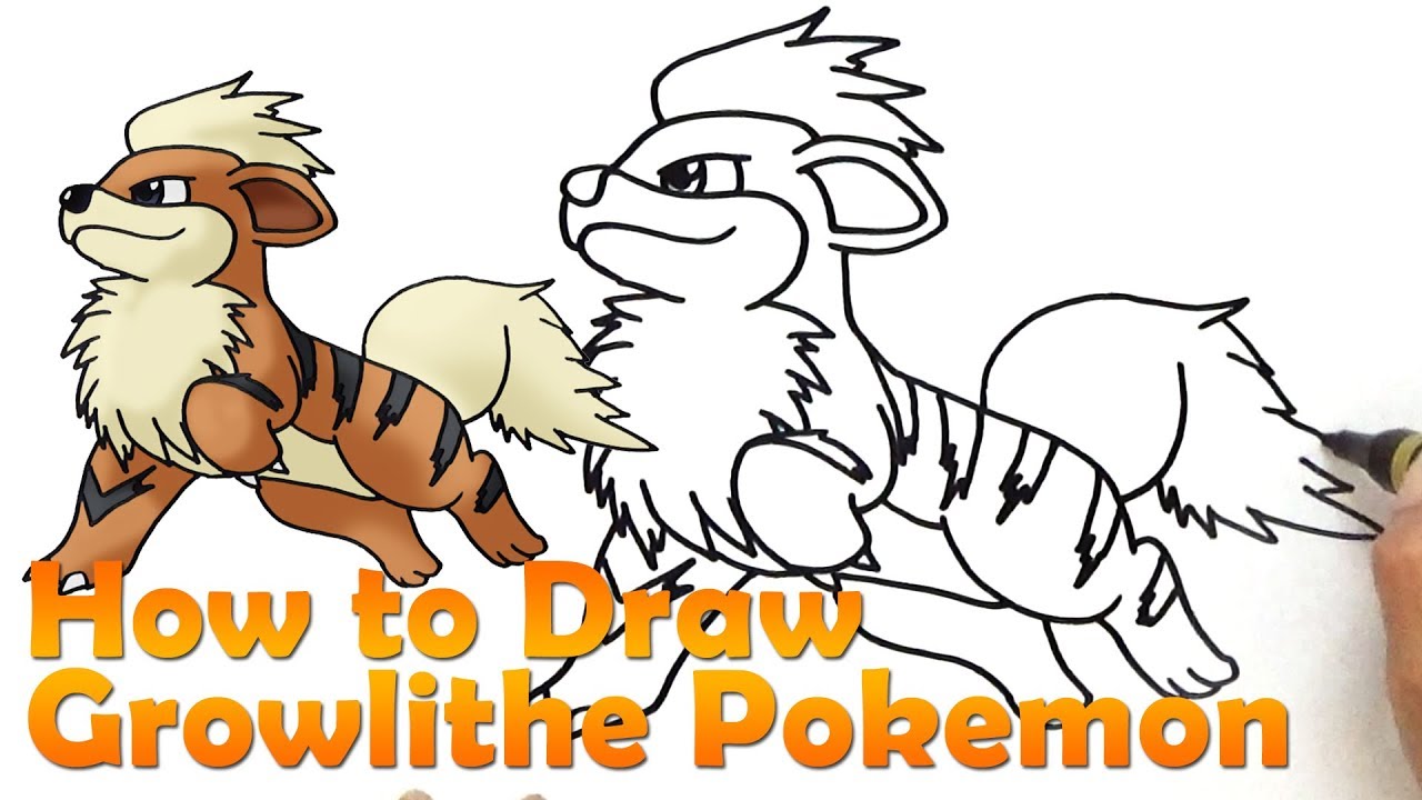 1280x720 How To Draw Growlithe From Pokemon Hde - Growlithe Drawing