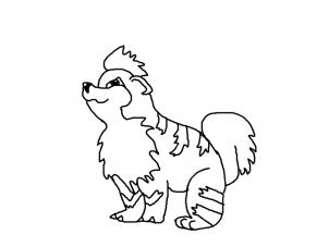 302x227 How To Draw How To Draw Growlithe, Growlithe From Pokemon - Growlithe Drawing