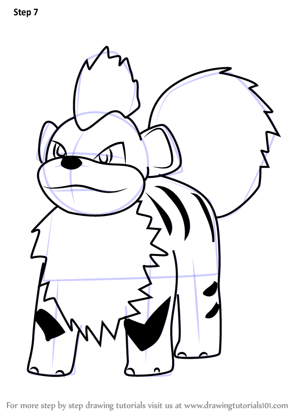 598x844 Learn How To Draw Growlithe From Pokemon Go - Growlithe Drawing