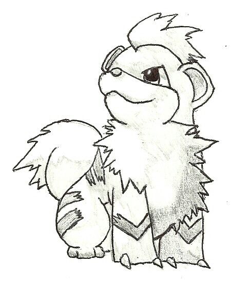 450x549 Pokemon - Growlithe Drawing