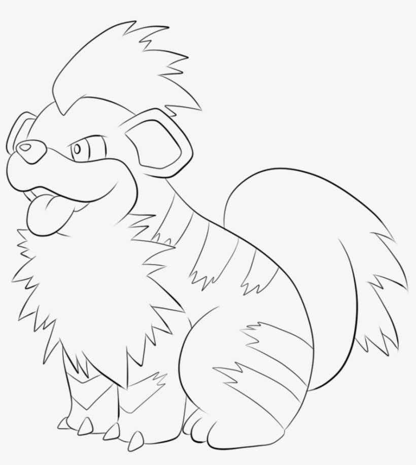 820x916 Arcanine Lineart Growlithe - Growlithe Drawing