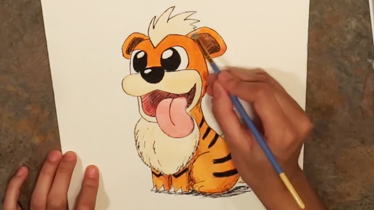 1280x720 Speed Drawing Growlithe! D - Growlithe Drawing