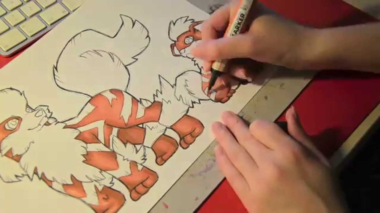1280x720 Speed Drawing - Growlithe Drawing