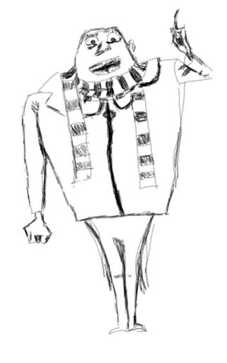 321x512 my drawing of gru from despicable me wiki cartoon amino - Gru Drawing