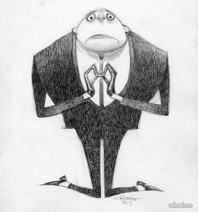 654x700 funny drawing despicable gru - Gru Drawing