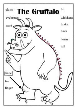 247x350 Gruffalo Body Vocabulay Match School The Gruffalo, Gruffalo - Gruffalo Drawing