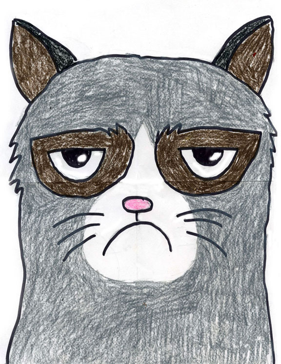 Grumpy cat нарисовать