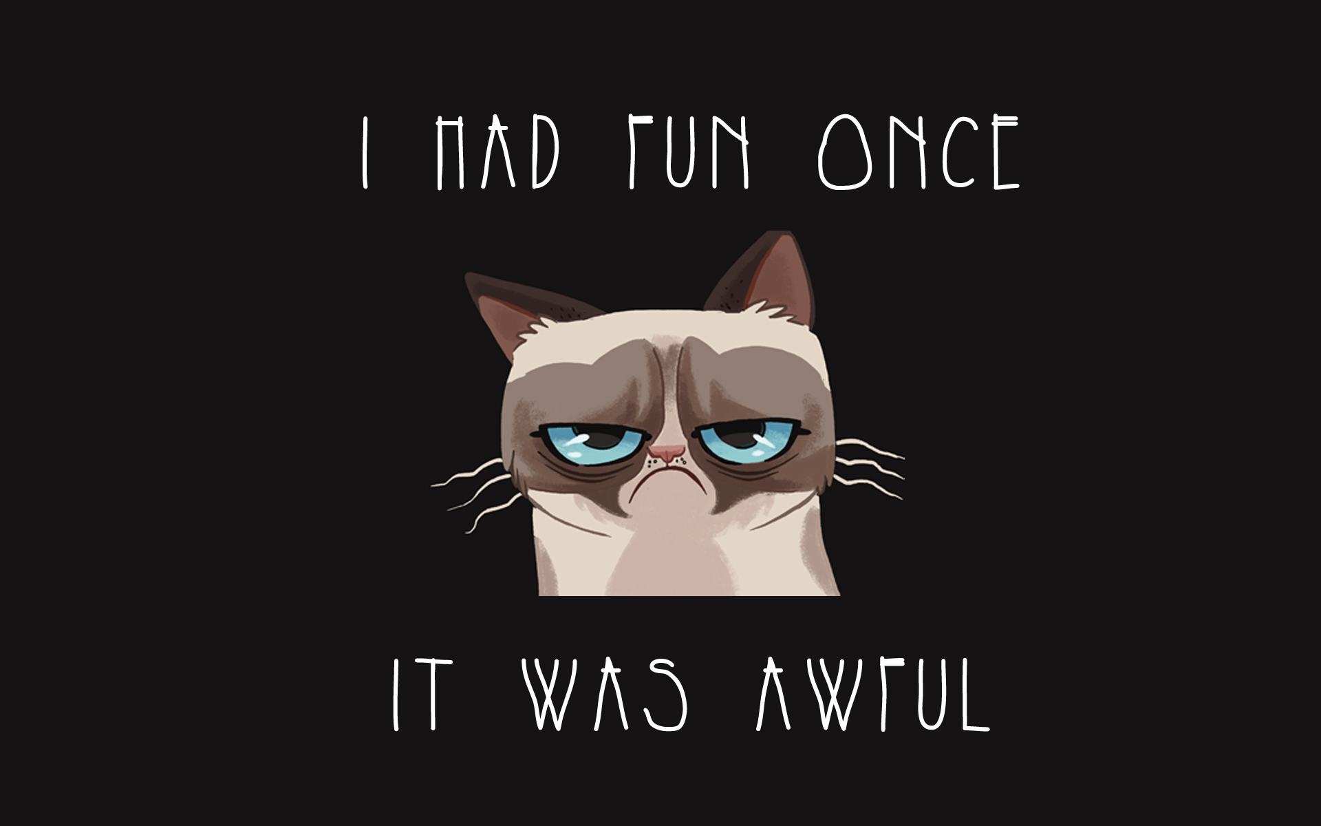 1920x1200 wallpaper illustration, cat, logo, cartoon, sadness, grumpy cat - Grumpy Cat Cartoon Drawing