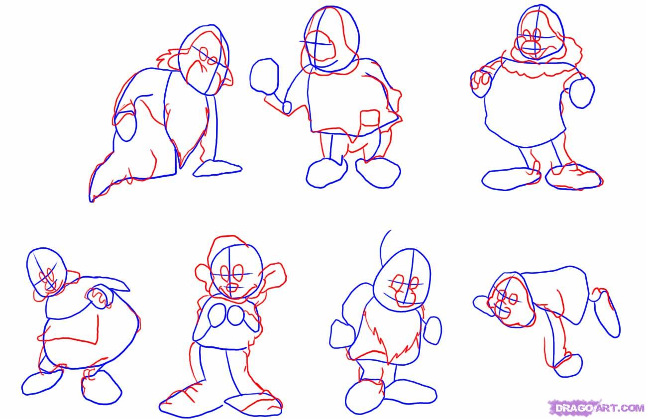 1300x842 How To Draw Grumpy Dwarf Step - Grumpy Dwarf Drawing