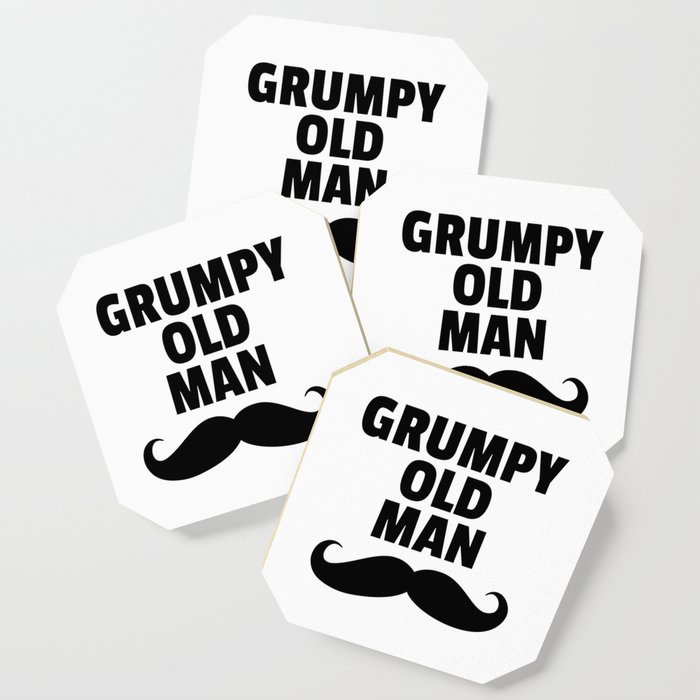 700x700 Grumpy Old Man Funny Quote Coaster - Grumpy Old Man Drawing