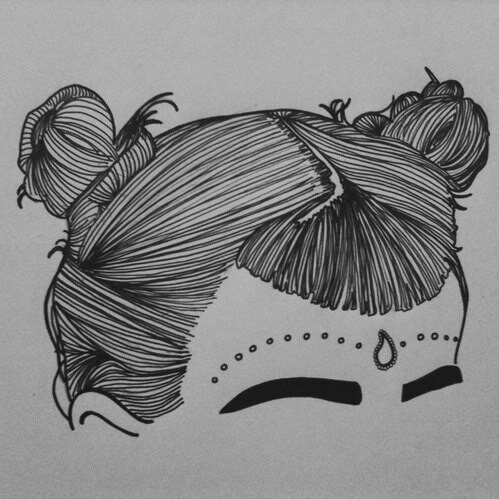 499x499 hair girl indie grunge drawings blackandwhite holographic plants - Grunge Drawings