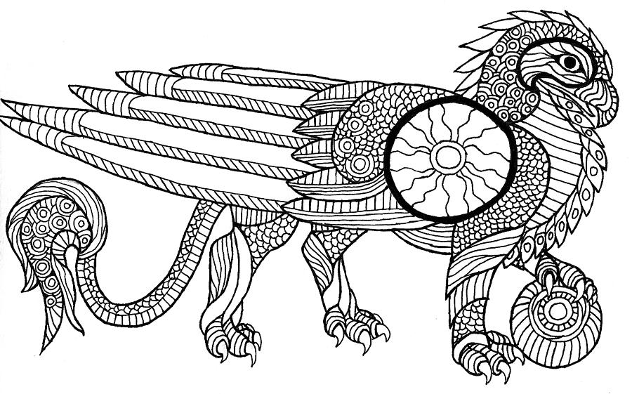 900x561 Gryphon Drawing - Gryphon Drawing