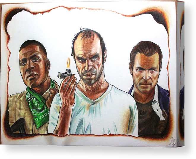 661x537 gta characters drawing canvas print canvas art - Gta Drawing