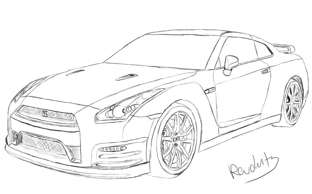 1024x639 Nissan Gtr Drawing - Gtr Drawing