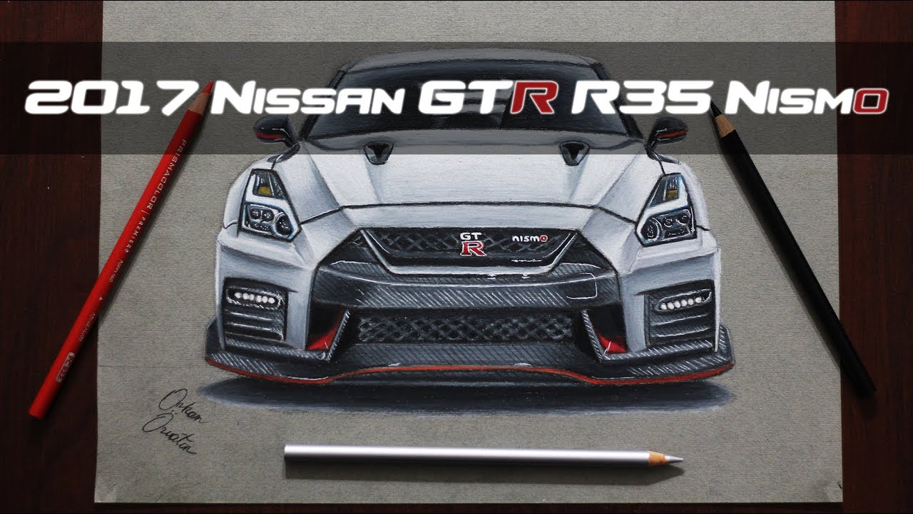 1280x720 nissan gtr nismo realistic car drawing - Gtr R35 Drawing