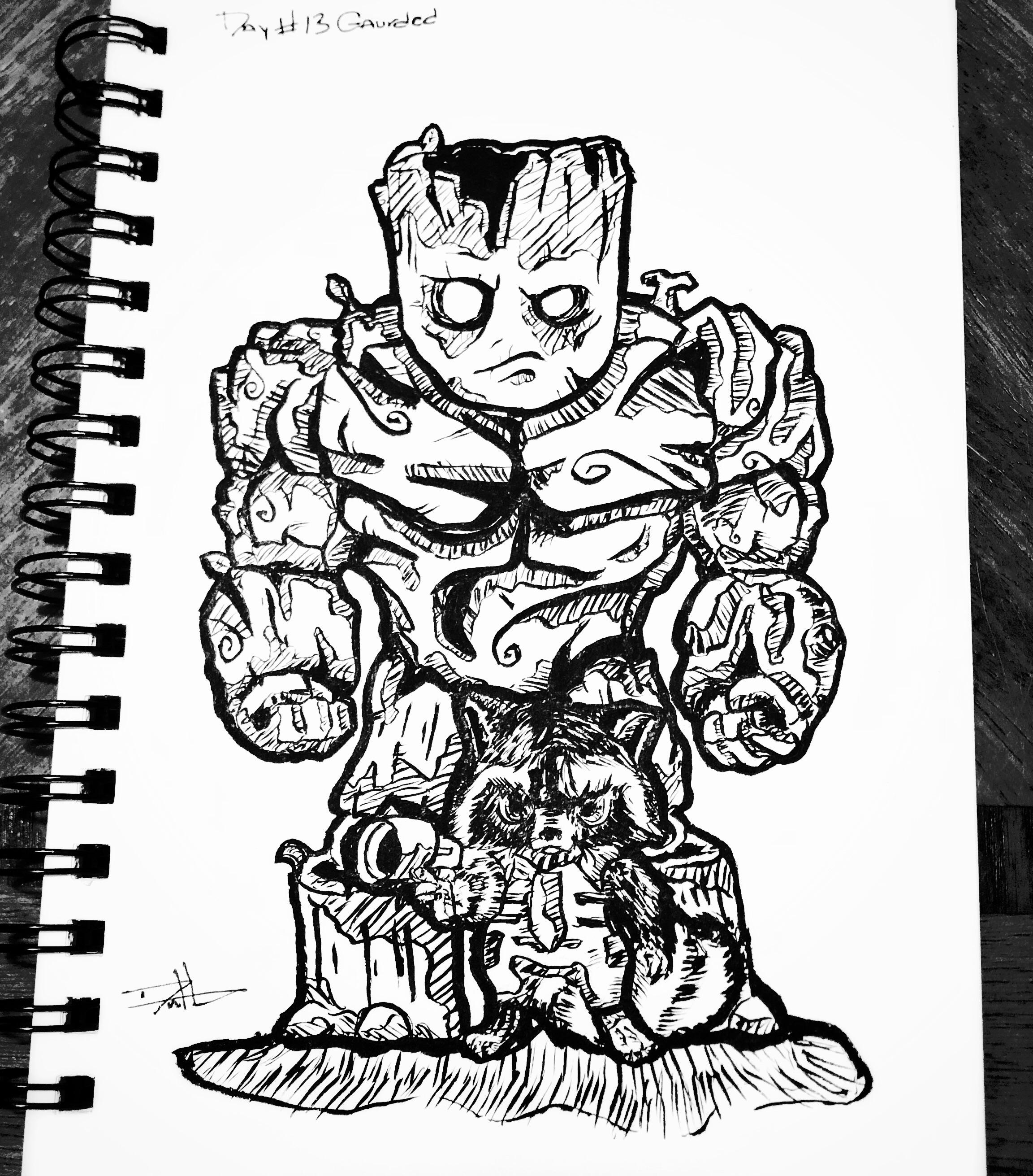 2305x2622 not sure of your rules but this was yesterday's inktober drawing - Guarded Drawing