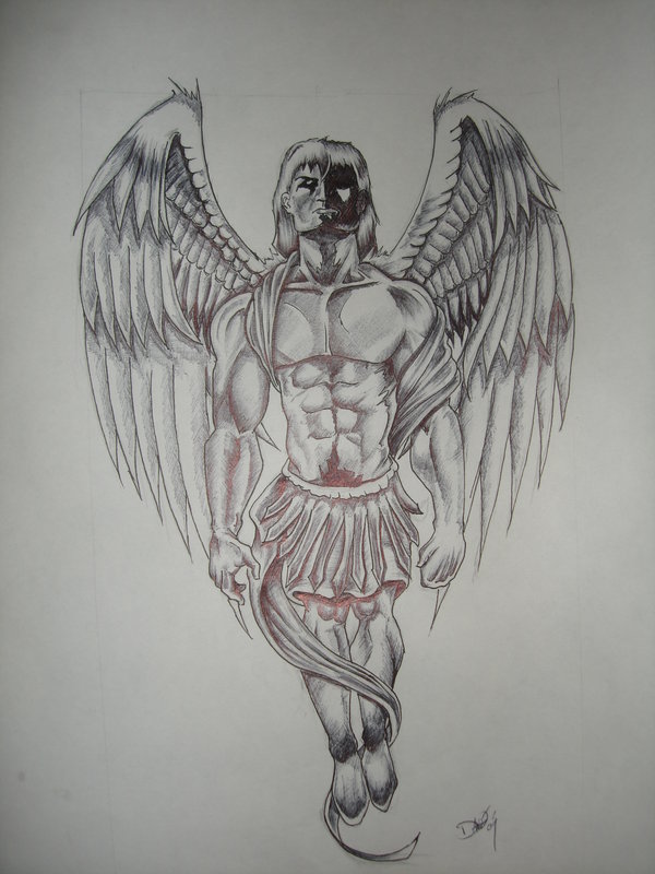 600x800 beautiful guardian angel tattoo design - Guardian Angel Tattoo Drawing