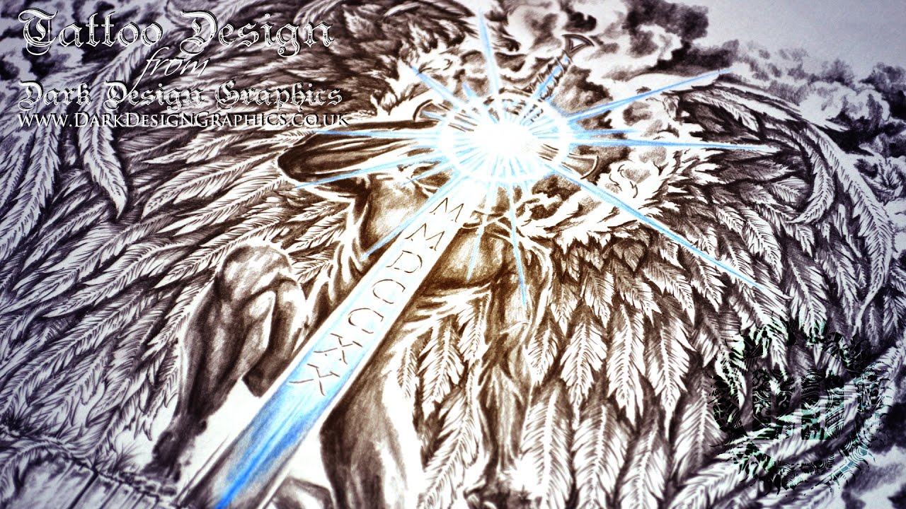 1280x720 police guardian angel tattoo design - Guardian Angel Tattoo Drawing