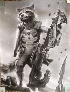 230x300 Guardians Of The Galaxy Rocket Art Charcoal Drawing - Guardians Of The Galaxy Drawings