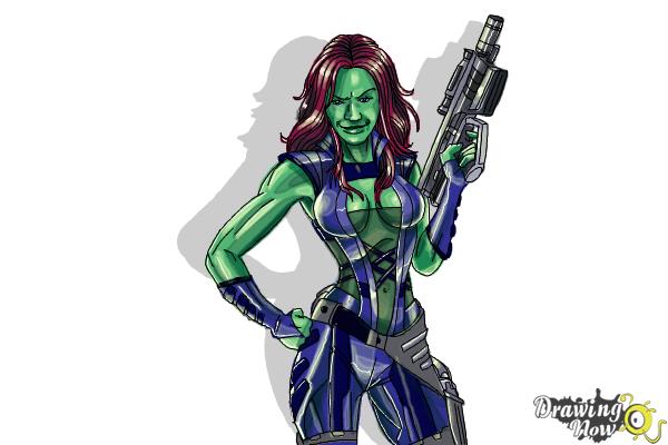 600x400 How To Draw Gamora From Guardians Of The Galaxy - Guardians Of The Galaxy Drawings