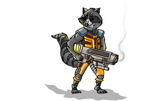 300x200 How To Draw Rocket Raccoon From Guardians Of The Galaxy - Guardians Of The Galaxy Drawings