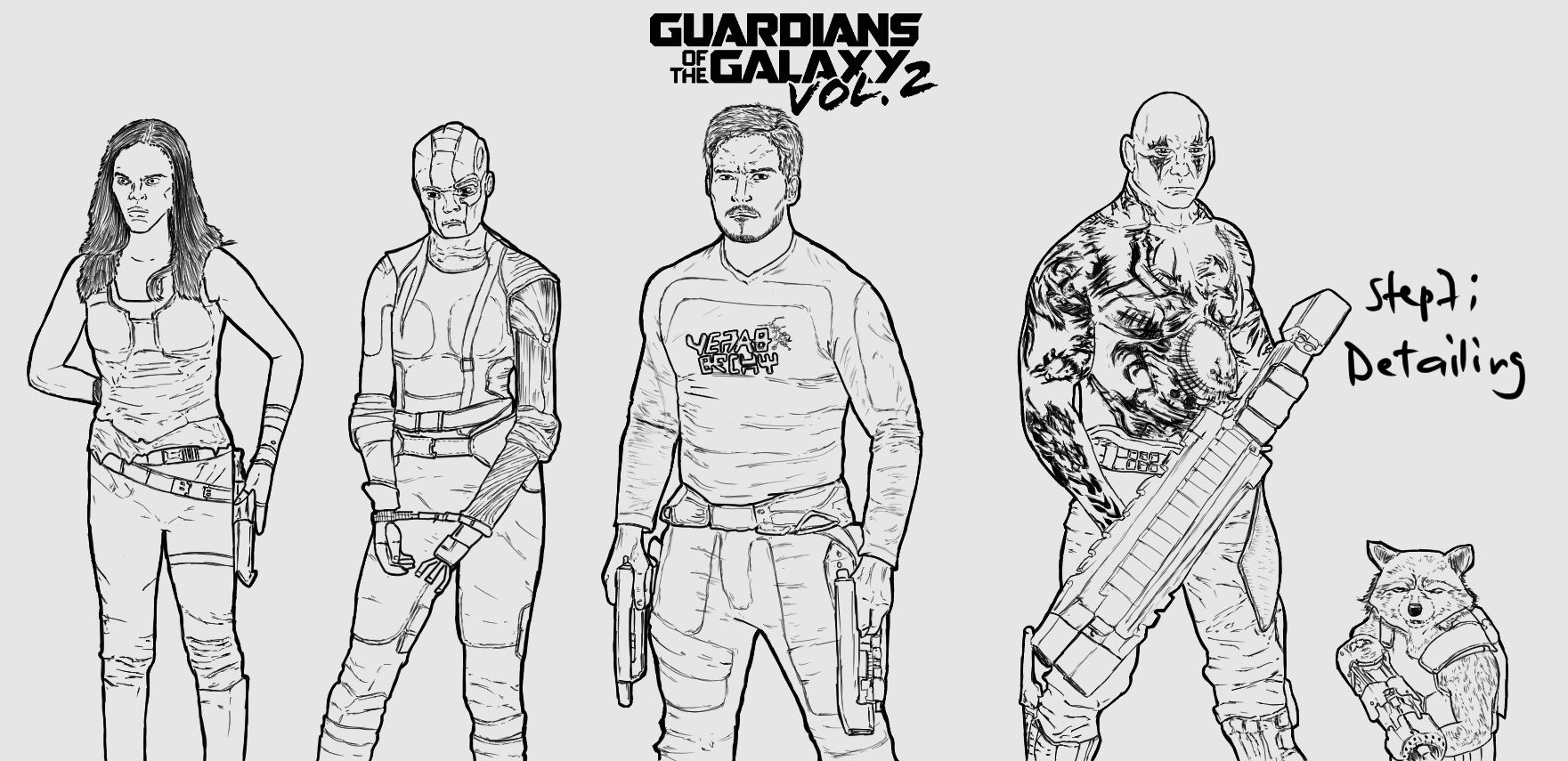 Artstation - Guardians Of The Galaxy Drawings. 
