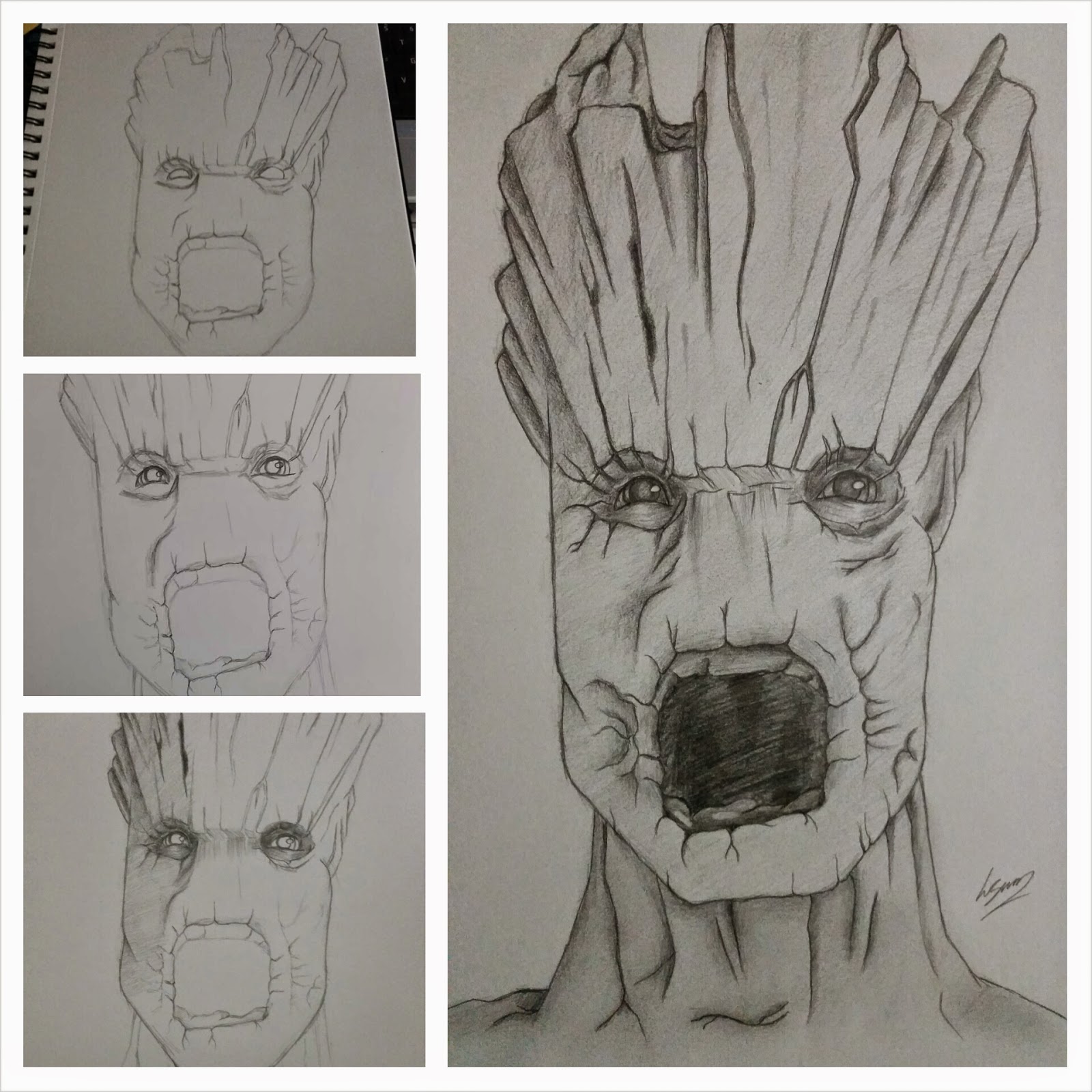 1600x1600 Drawing Groot From Guardians On The Galaxy - Guardians Of The Galaxy Drawings