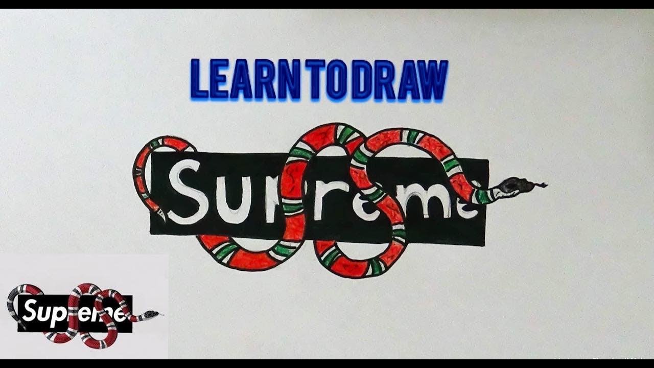 1280x720 how to draw a gucci and supreme logo step - Gucci Drawing