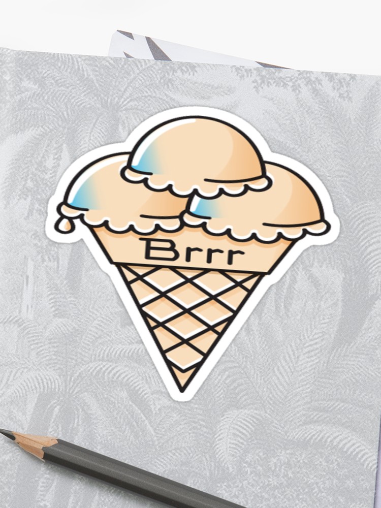 750x1000 Gucci Mane Ice Cream Cone Sticker - Gucci Mane Ice Cream Cone Drawing