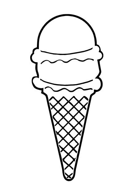432x595 Different Types Of Ice Cream Cones Outlines - Gucci Mane Ice Cream Cone Drawing