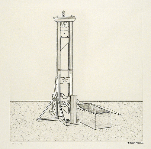 500x493 Bailed Out U S Automakers Give Thanks They're Not French - Guillotine Drawing