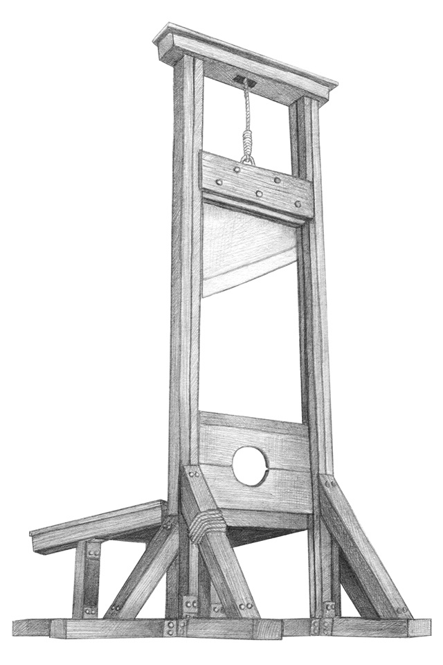 640x960 guillotine drawing human for free download - Guillotine Drawing.