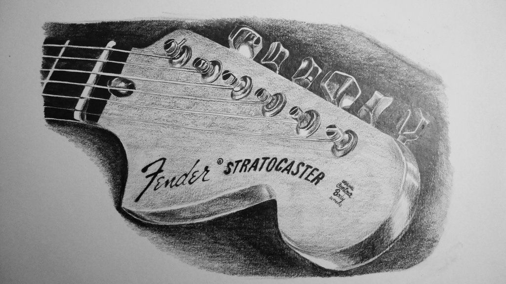 1024x576 Fender Guitar Drawing - Guitar Amp Drawing
