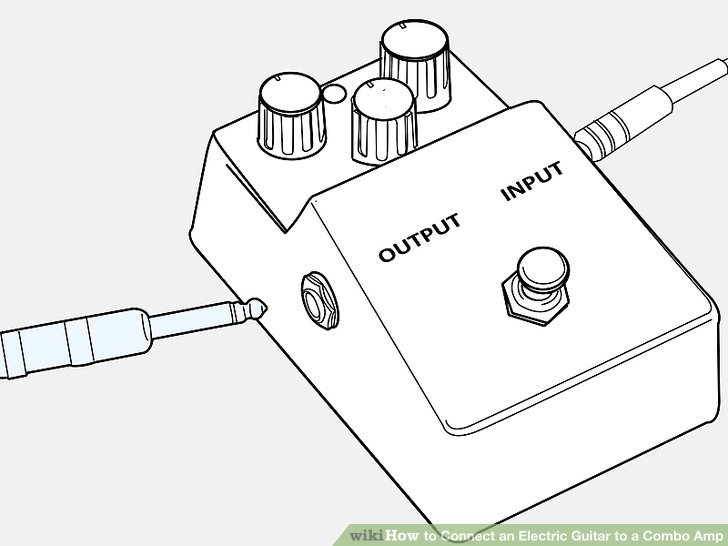 728x546 ways to connect an electric guitar to a combo - Guitar Amp Drawing