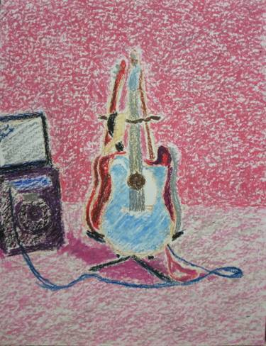 375x488 Still Life With Guitars - Guitar Amp Drawing