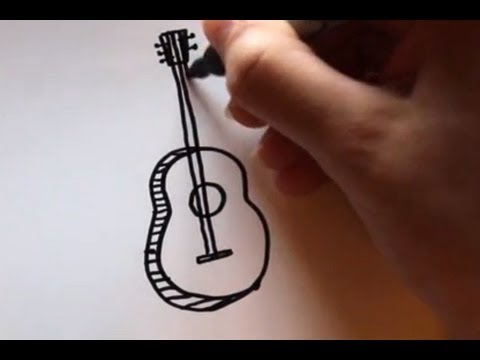 480x360 How To Draw A Cartoon Guitar - Guitar Cartoon Drawing