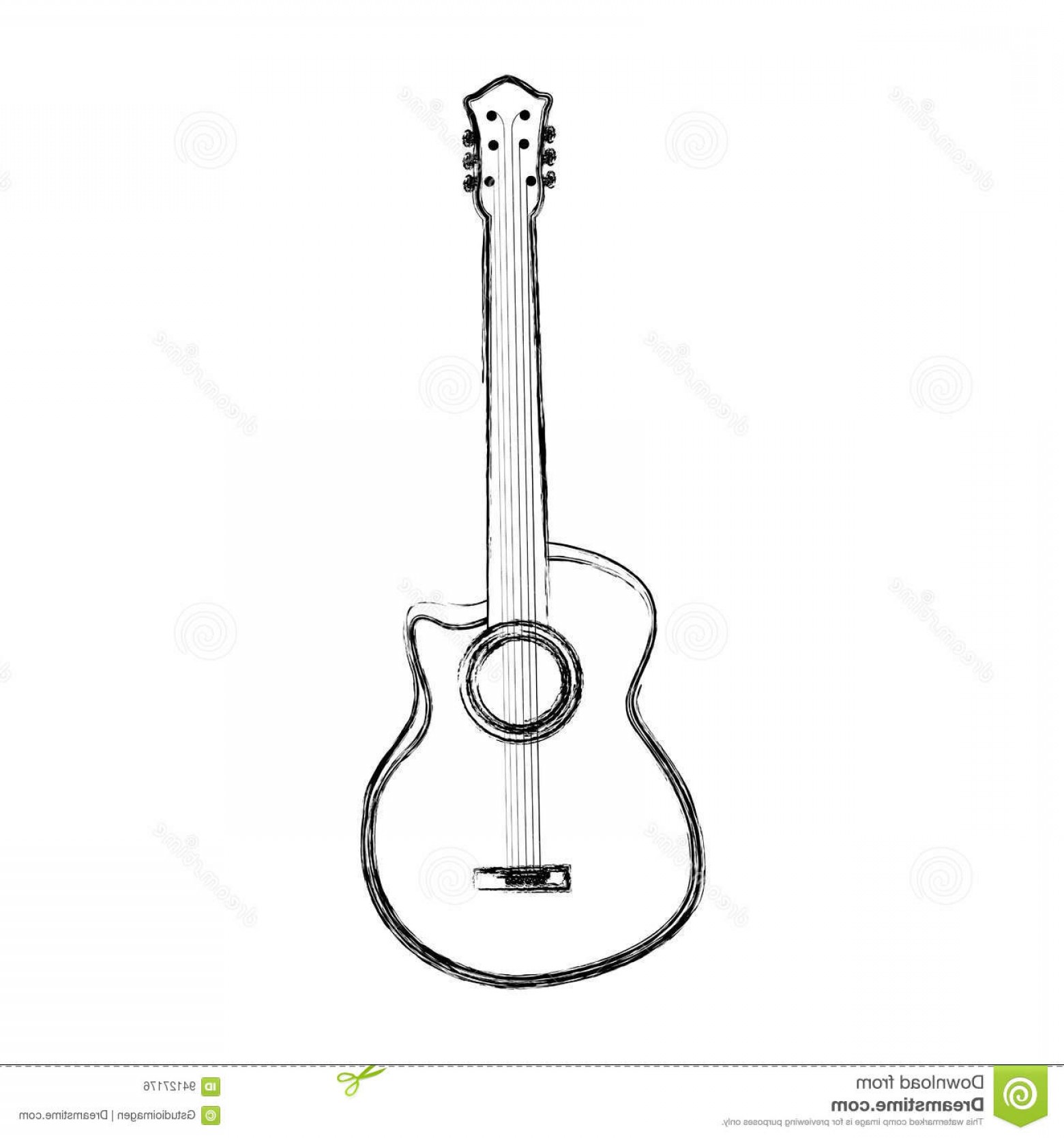 1560x1668 Stock Illustration Sketch Draw Guitar Cartoon Vector Graphic - Guitar Cartoon Drawing