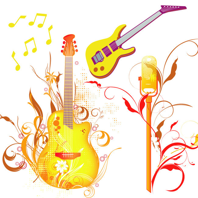 650x650 Acoustic Cartoon Drawing Art Background, Fun, Graphic, Cute - Guitar Cartoon Drawing