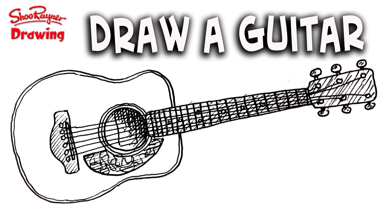 1280x720 How To Draw A Guitar Easy Step - Guitar Drawing