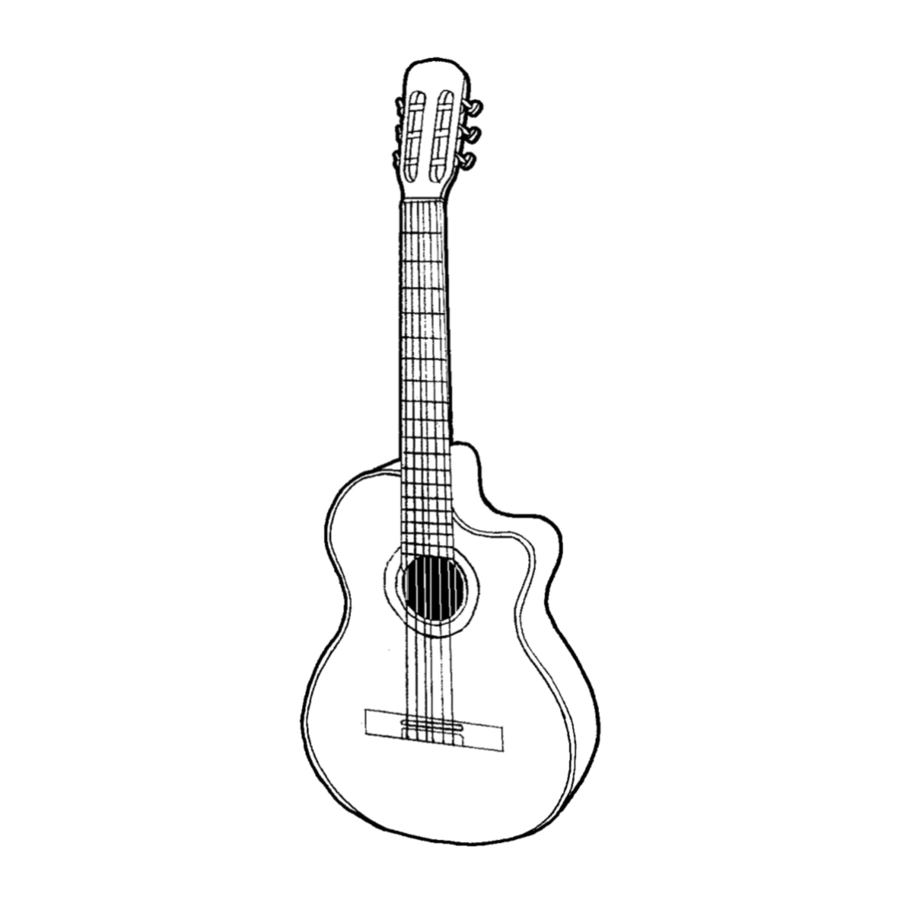1773x1773 guitar draw drawing scrapbook scrapbooking design - Guitar Drawing