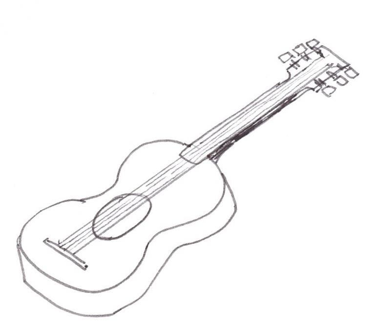 776x680 Guitar Life People Drawings Pictures Drawings Ideas For Kids - Guitar Drawing Easy