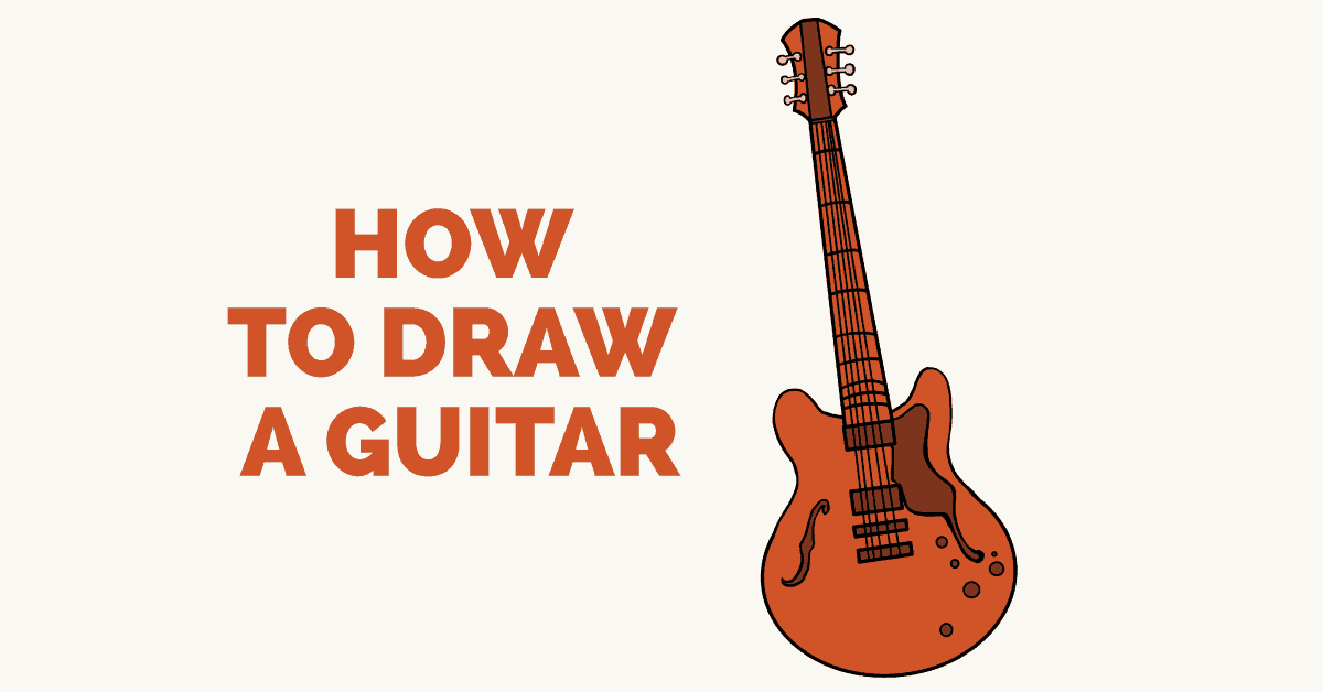 1200x628 How To Draw A Guitar Really Easy Drawing Tutorial - Guitar Drawing Images