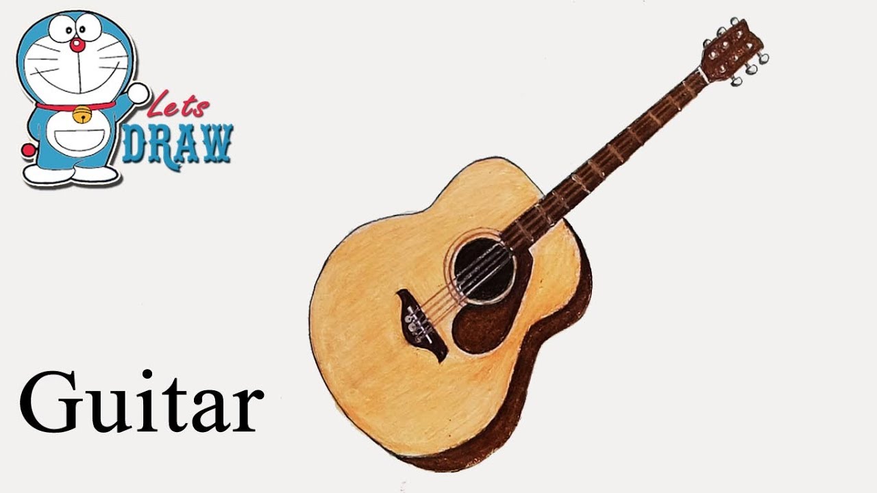 1280x720 How To Draw Guitar Step - Guitar Drawing Images