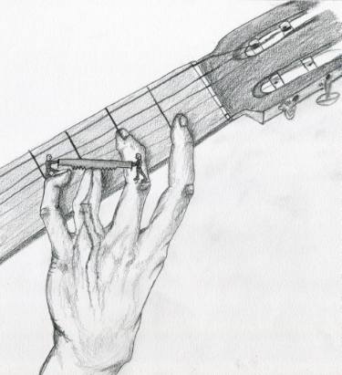 375x411 playing classical guitar drawing - Guitar Drawing Images