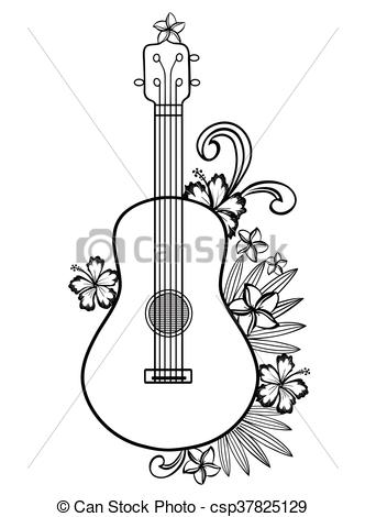 332x470 Guitar Drawing - Guitar Drawing Outline
