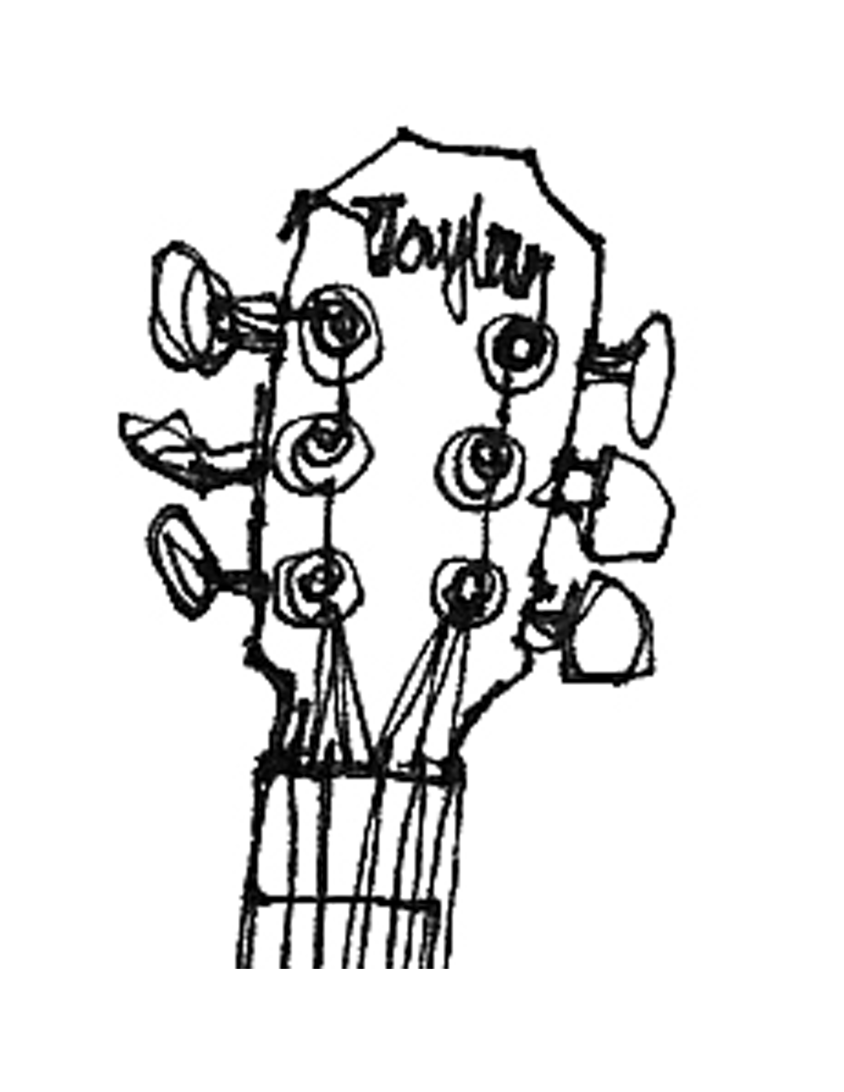 1700x2200 Guitar Drawing Outline - Guitar Drawing Outline