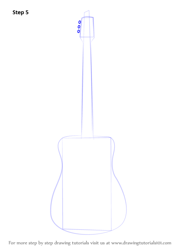 597x844 Learn How To Draw Guitar Outline - Guitar Drawing Outline