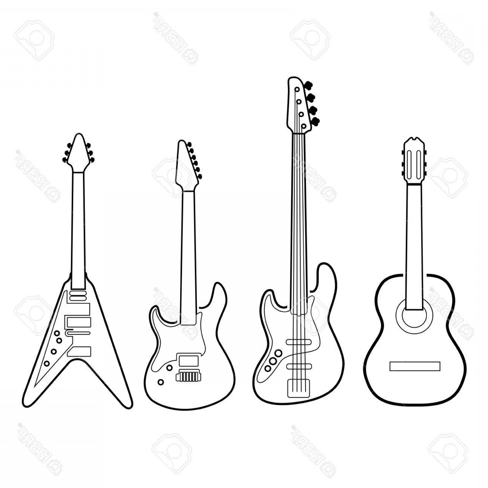 Guitar Drawing Outline at Explore collection of