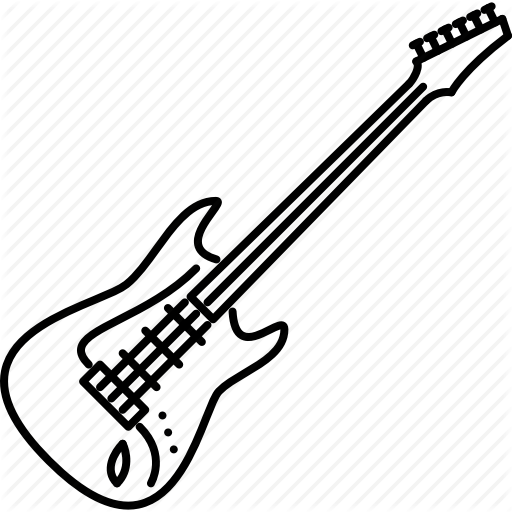 512x512 Band, Electric, Guitar, Instrument, Music, Song Icon - Guitar Drawing Outline